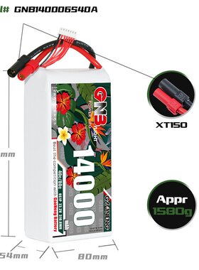 GNB高能14000mAh 6S 40C 22.2V遥控植保机航模直升机锂电池LiPo