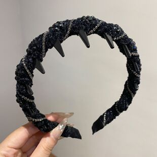 弗弗西FFX细闪璀璨丝绒缠绕齿梳发箍繁星之夜发卡洗脸后戴式头箍