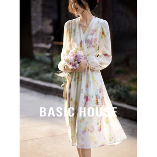 百家好碎花连衣裙女士春季2026新款潮流高级感气质显瘦百搭长裙子