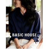 Basic 基础叠穿宽松打底衬衣 女新款 House 百家好高级感绵羊毛衬衫