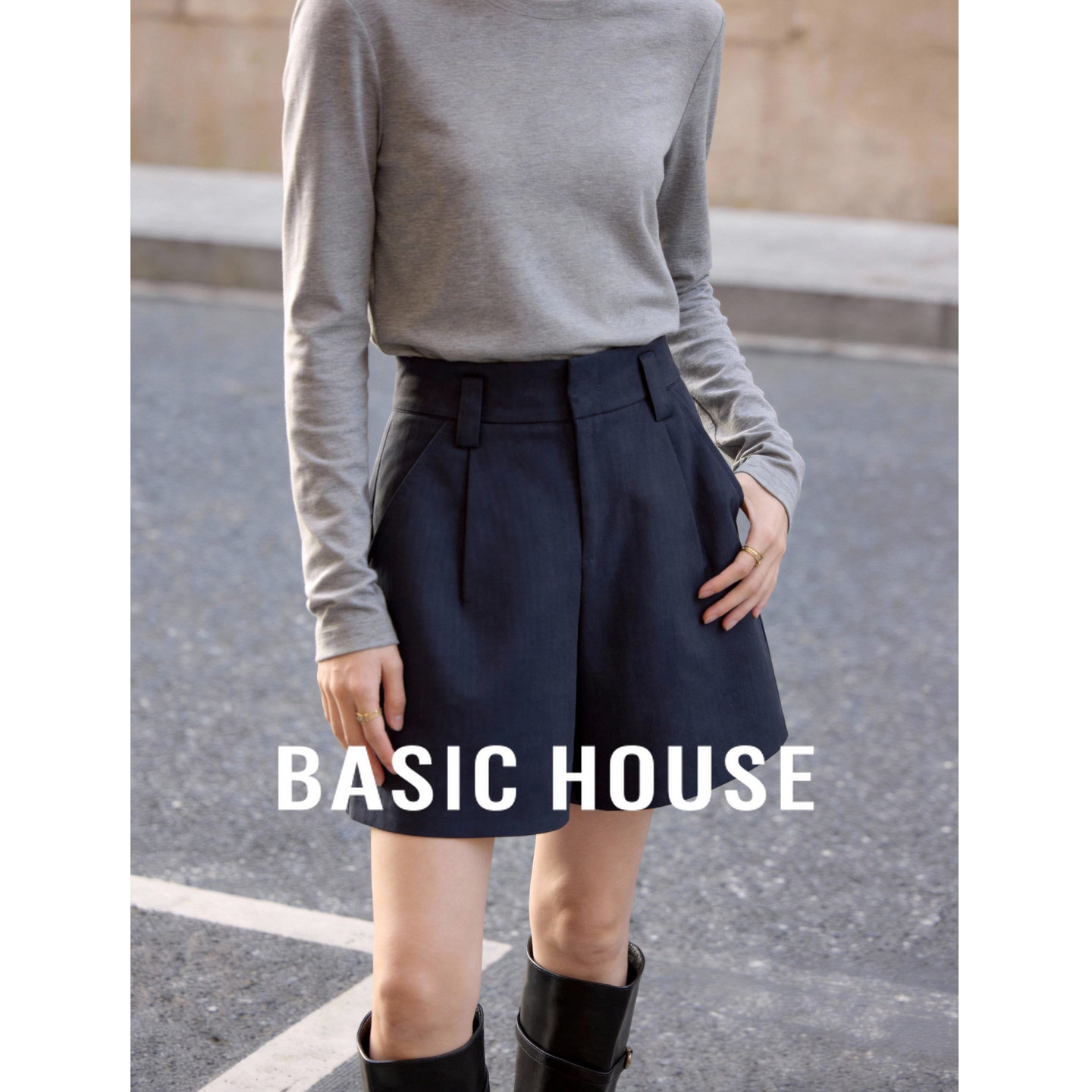 Basic House/百家好西装短裤女春季新款a字显瘦高腰外穿休闲裤子,女装/女士精品,休闲裤,淘宝优惠券,粉丝福利购,淘宝优惠卷