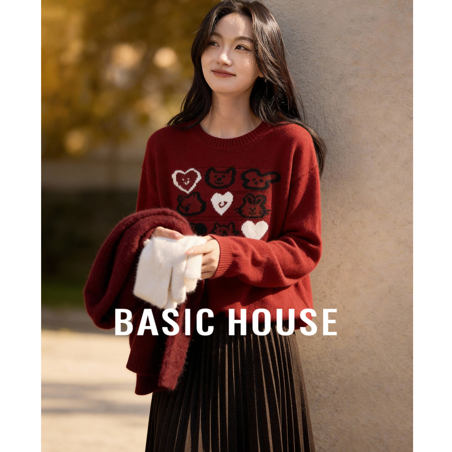 百家好红色卡通减龄刺绣冬装毛衣冬季新款女保暖绵羊毛针织衫上衣,女装/女士精品,毛衣,淘宝优惠券,粉丝福利购,淘宝优惠卷