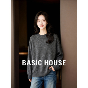女士保暖打底内搭宽松遮肉绵羊毛针织衫 百家好山羊绒毛衣冬季 新款