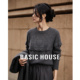 宽松显瘦短款 百家好灰色圆领小众镂空毛衣女春季 上衣 House Basic