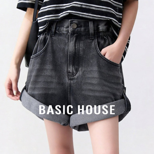 House 宽松显瘦百搭热裤 百家好高腰显瘦牛仔短裤 新款 女夏季 Basic