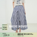 抽绳梨形A字中长裙 Basic House 百家好高腰遮胯半身裙女夏季 新款