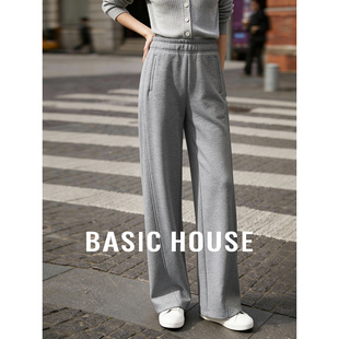 宽松保暖直筒弯刀卫裤 2026新款 女冬季 百家好加绒加厚高腰休闲长裤