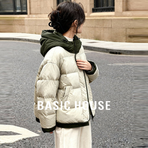 Basic House/百家好冬季新款短款羽绒服女保暖面包服小个子外套