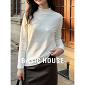 Basic 上衣 纯色基础内搭长袖 House 百家好半高领打底T恤女冬新款