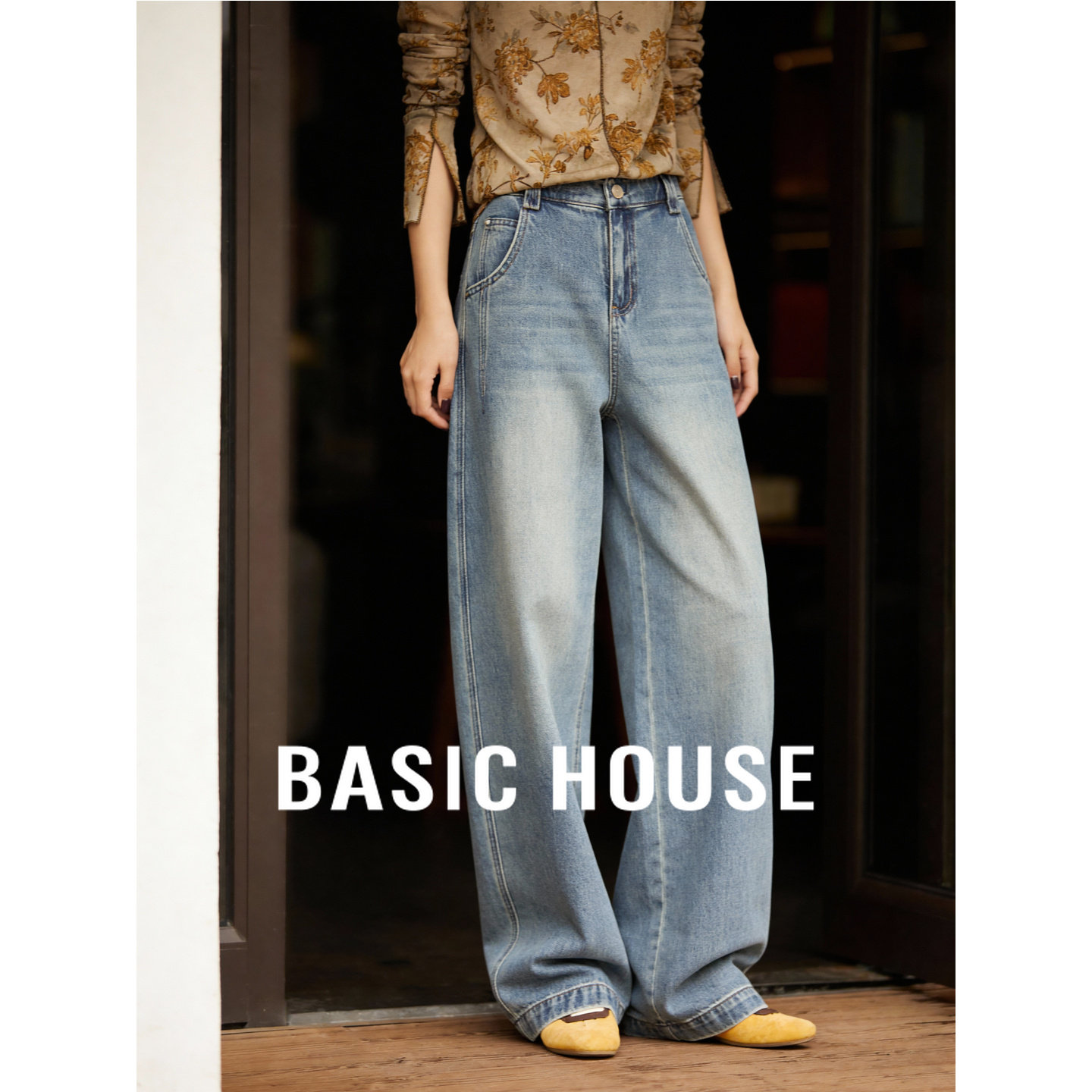 百家好做旧水洗高腰立体宽松直筒复古遮肉显腿长休闲长裤牛仔裤,女装/女士精品,牛仔裤,淘宝优惠券,粉丝福利购,淘宝优惠卷