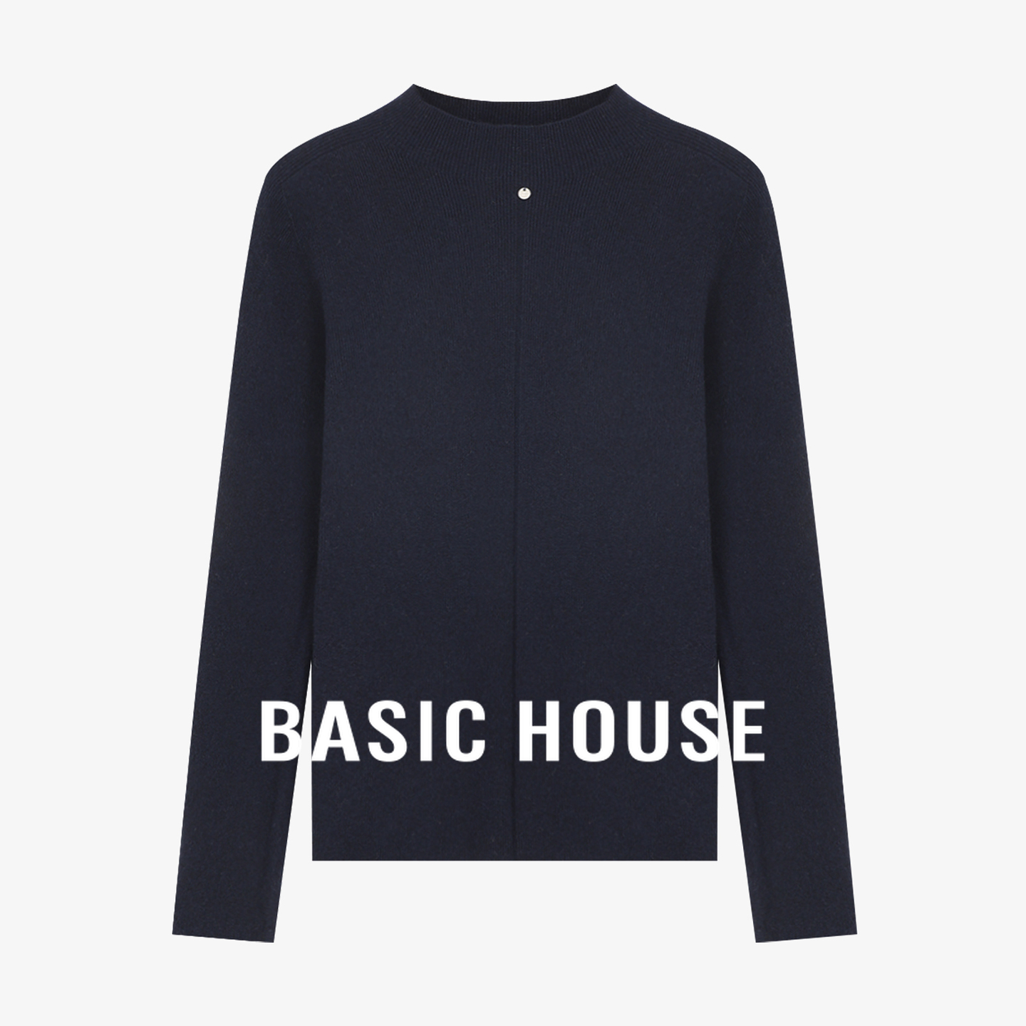 百家好单粒扣开衫圆领无痕拼接宽松上衣通勤休闲保暖极简风针织衫