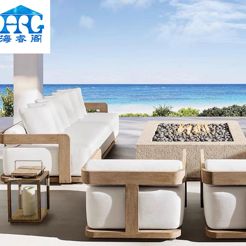 别墅户外沙发庭院家具露天休闲椅柚木室外花园露台沙发组合全实木,住宅家具,户外沙发,淘宝优惠券,粉丝福利购,淘宝优惠卷