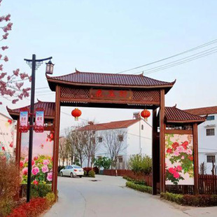 定制防腐木门楼门头实木大门景区农家乐菜园村口别墅田园门楼庭院