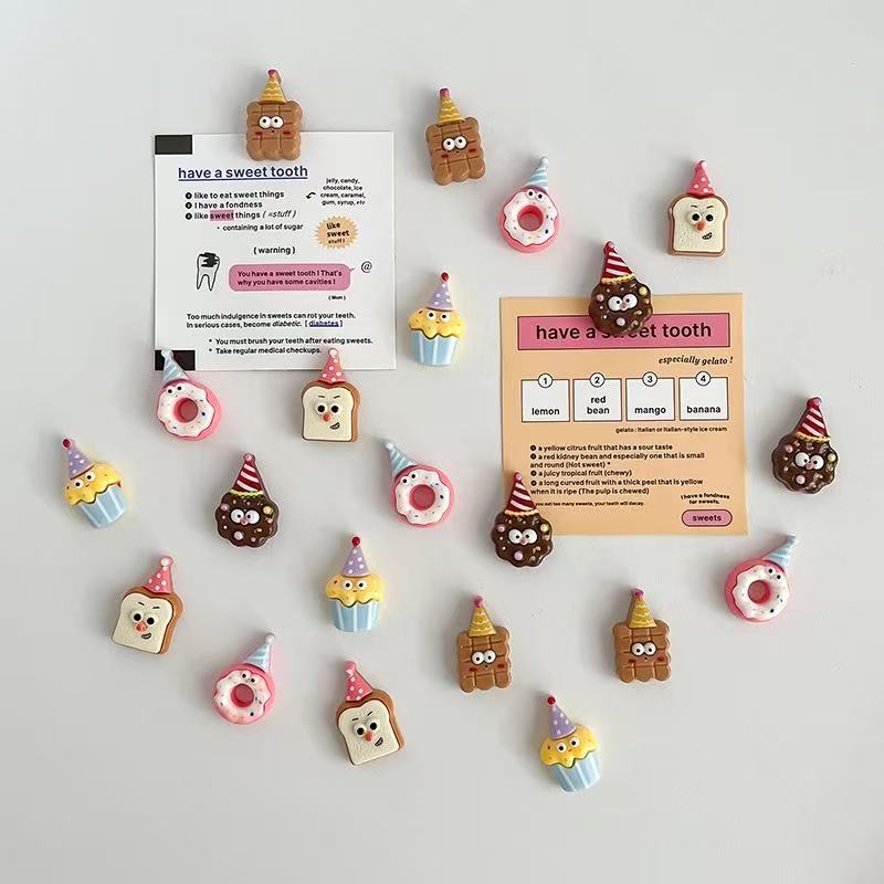 法式碱水面包蛋糕磁力贴迷你鸡蛋仿真欧包冰箱贴烘焙备忘贴饰磁铁