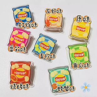 仿真卡通可爱童年零食袋便签夹亚克力双面pp夹不规则照片夹封口夹