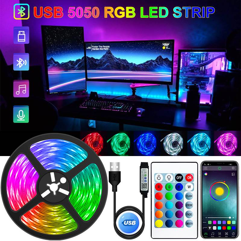 LED Strip Light USB Bluetooth RGB 5V LED RGB /RGBIC Lights