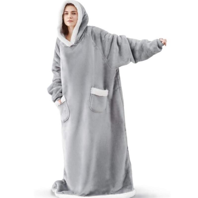 Christmas blanket print wearable 睡裙懒人毯可穿全身卫衣加绒