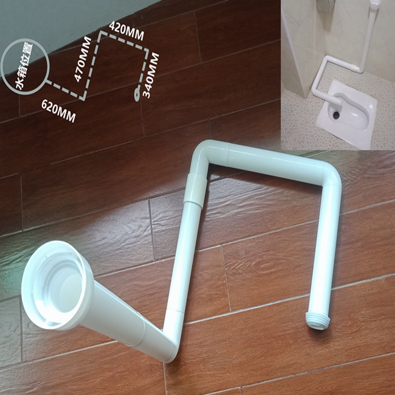 厕所水箱蹲坑排水管左右侧排转接头家用蹲便冲水箱入墙靠墙隐藏管