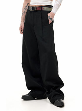 SCD crowd 2025春 先锋羊毛小众廓形打褶宽松廓形垂感拖地西裤