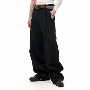 SCD crowd 2025春 先锋羊毛小众廓形打褶宽松廓形垂感拖地西裤