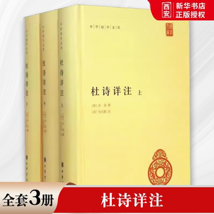 正版全套3册杜诗详注 精装 中华国学文库简体横排古诗词解读 世界名著文学 中华书局 杜甫撰 仇兆鳌注 杜甫诗集全集唐诗杜诗详注书