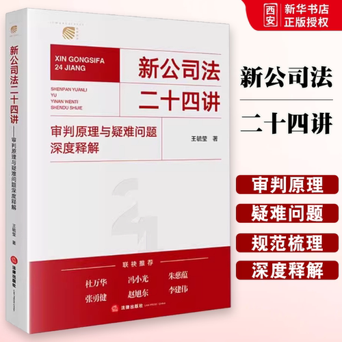 正版新公司法二十四讲 审判原理与疑难问题深度释解 王毓莹 法律出版社 公司法实务解析 教材书籍