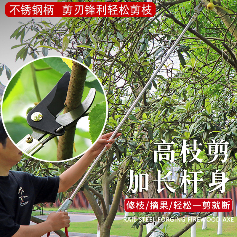 合金钢高枝剪疏果剪不锈钢长杆园林剪摘果修枝剪刀加长高空采摘器