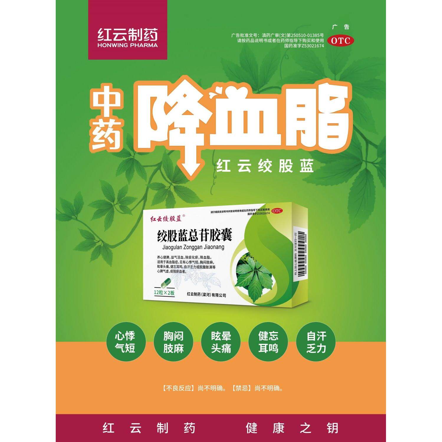 【红云】绞股蓝总苷胶囊60mg*24粒/盒