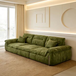 法式 奶油风雪尼尔甜柿子布艺沙发帆船直排拆洗民宿防猫抓沙发客厅