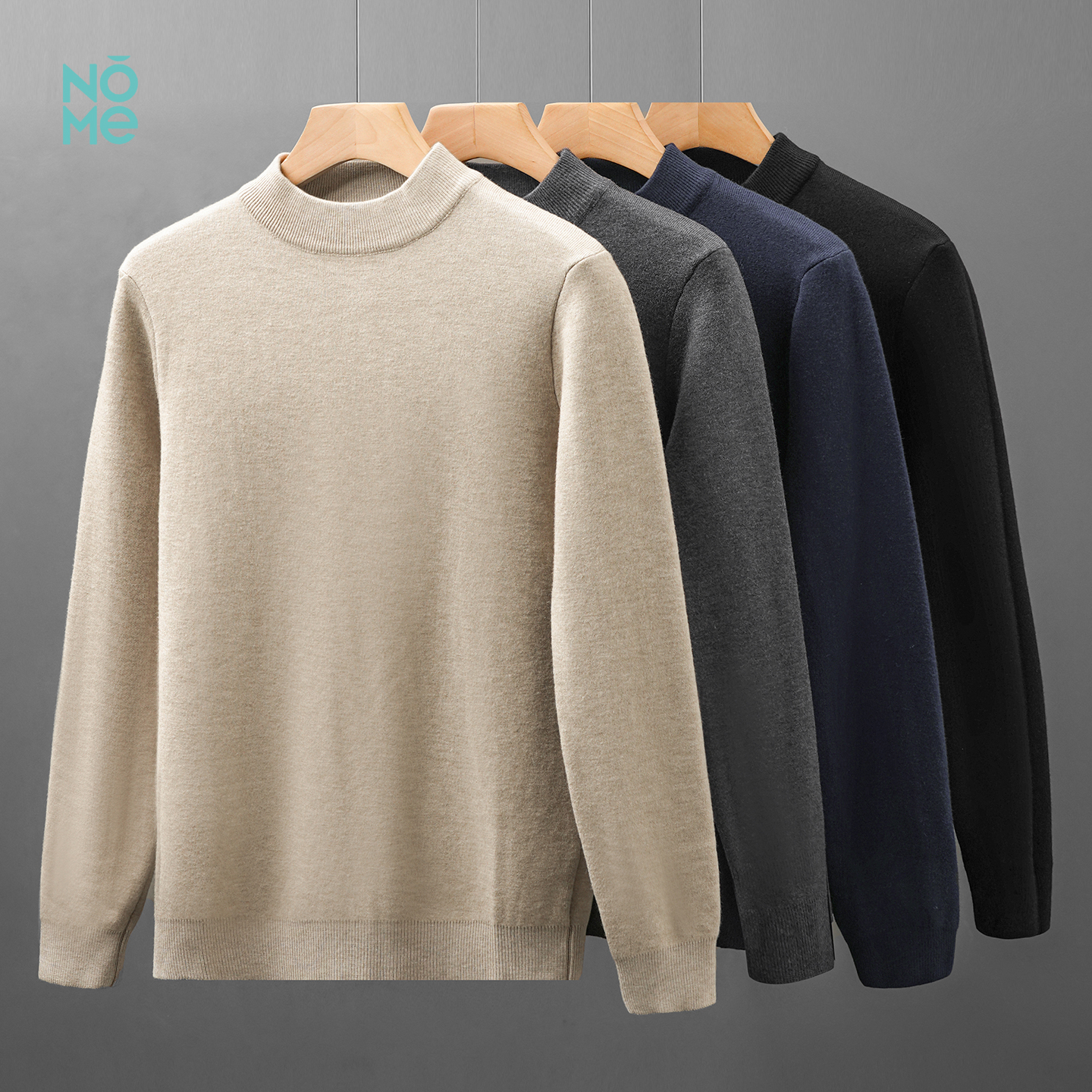 加绒加厚半高领毛衣男秋冬季保暖