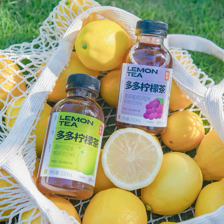 果子熟了多多柠檬茶网红果茶饮料果汁柠檬汁青柠葡萄饮料500ml