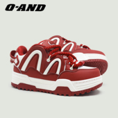 情侣板鞋 男 子面包鞋 女厚底增高运动鞋 苏新皓同款 奇安达红色鞋