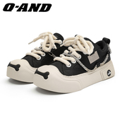 百搭厚底大头鞋 黑色软底板鞋 女款 新款 夏之光同款 奇安达帆布鞋