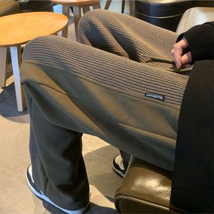 大码300斤美式复古裤子男女秋冬加绒加厚特运动裤ulzzang休闲长裤