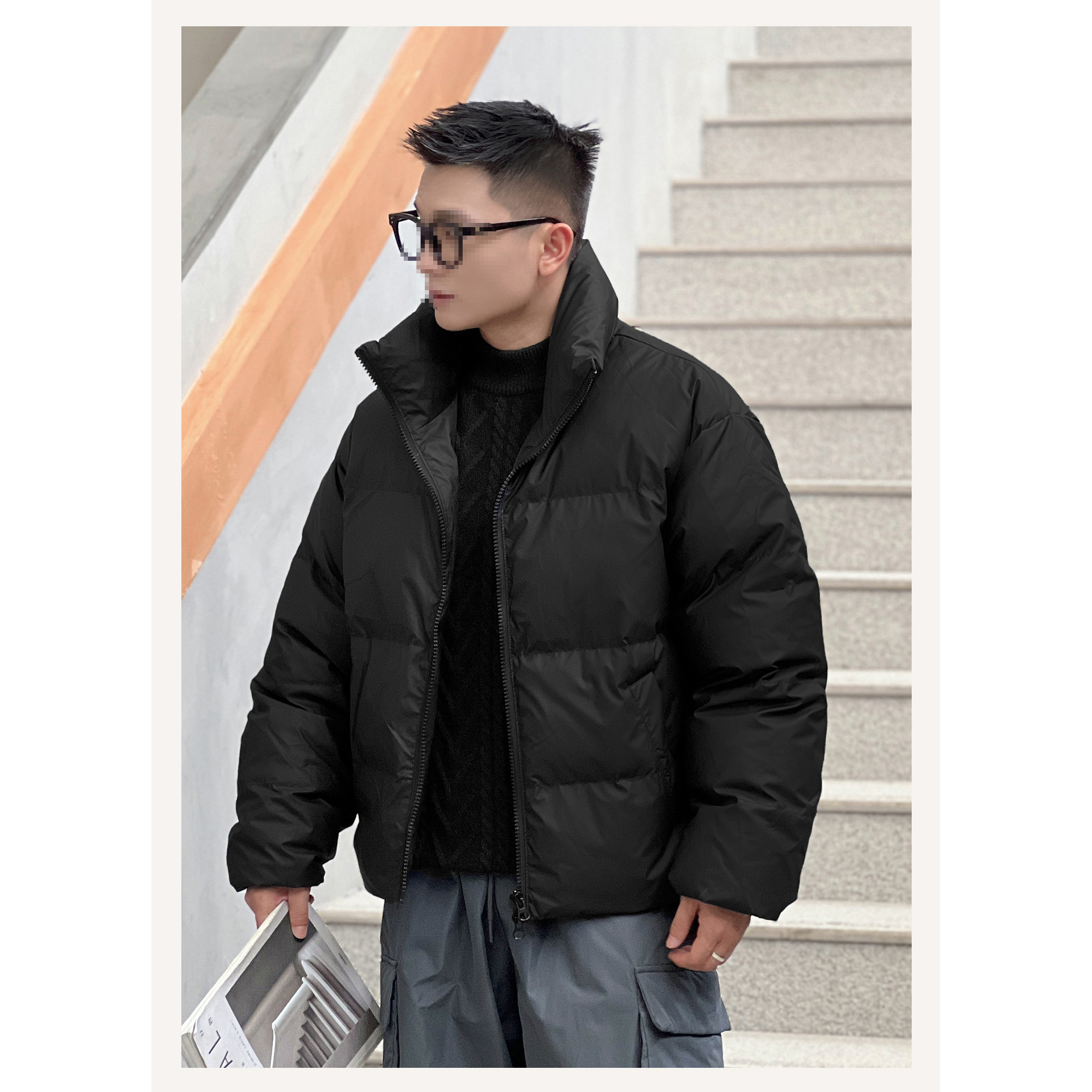 加大码300斤加肥轻薄90白鸭绒羽绒服男女冬季潮保暖加厚立领外套