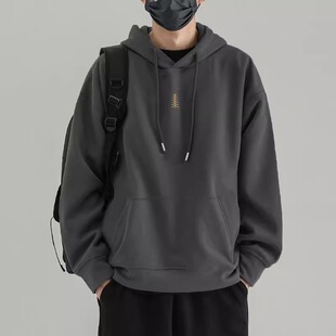 特大码300斤美式复古重磅连帽卫衣男款秋冬纯棉加绒加厚潮牌外套2