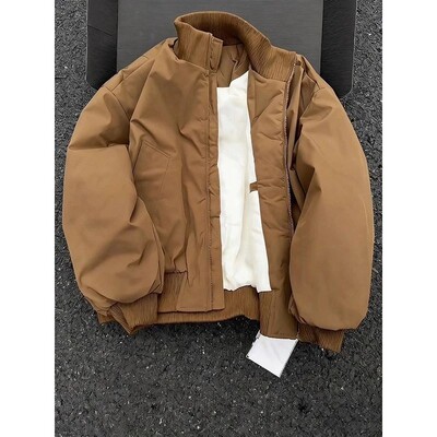 加大码300斤棕色加棉加厚外套男