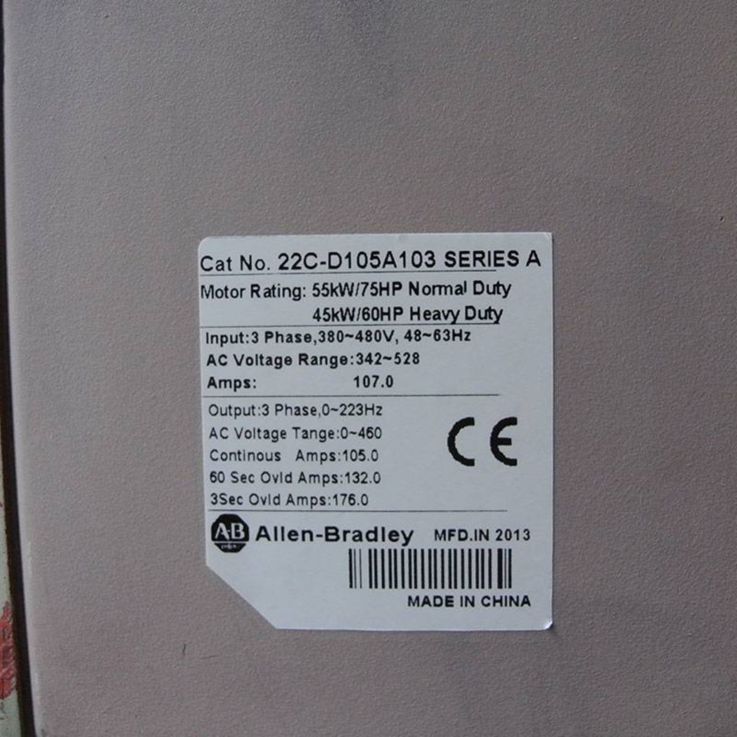 议价议价Allen Bradley PowerFlex 400 22C-D105A103 Inverter
