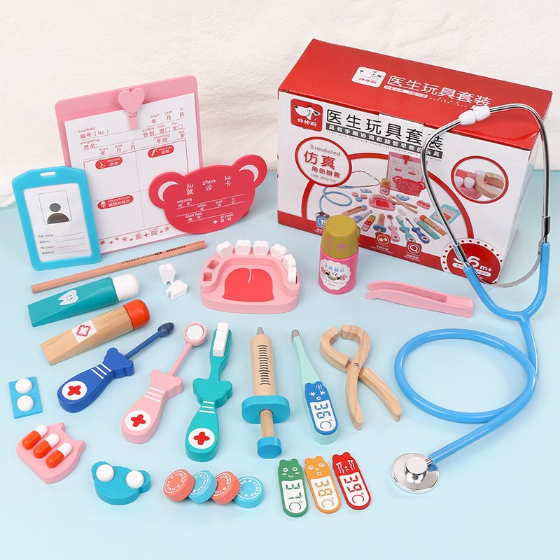 儿童木制过家家医生玩具仿真宝宝