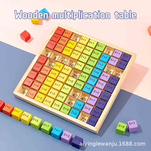 乘法口诀转盘乘法口诀表数字蒙氏数学教具九九乘法口诀表早教积木