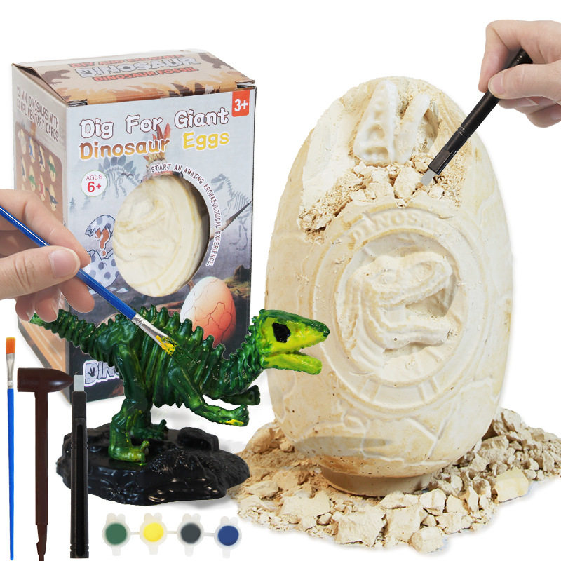 儿童考古挖掘玩具恐龙蛋化石diy
