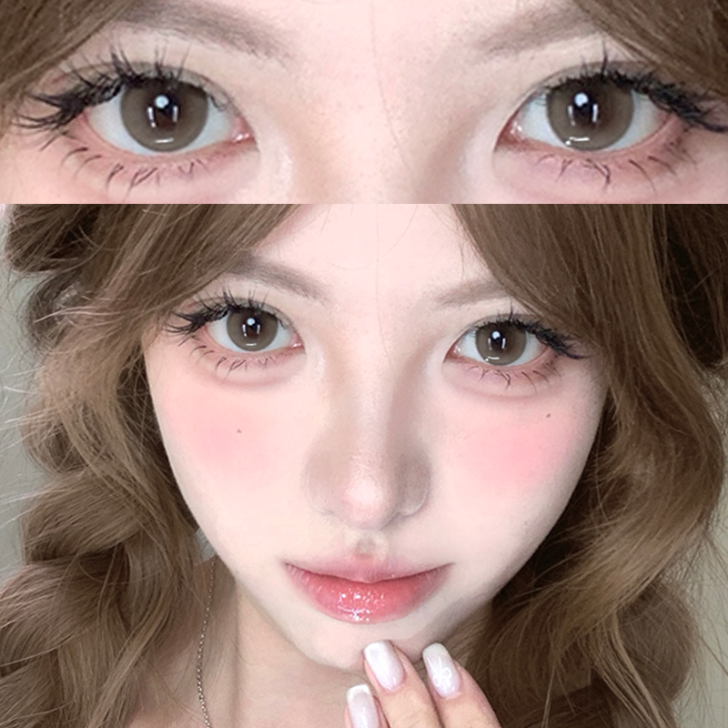 OVOLOOK奶酥可可棕色美瞳半年抛大直径自然正品官网隐形眼镜旗舰H