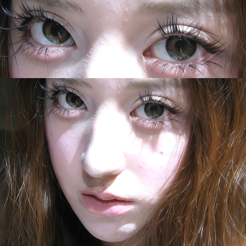 OVOLOOK轻轻乌龙半年抛美瞳棕色小直径隐形眼镜正品官方旗舰店女F