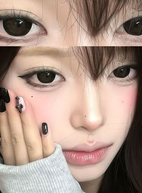 OVOLOOK美瞳半年抛三明治黑色音符小直径隐形眼镜正品官方旗舰店F