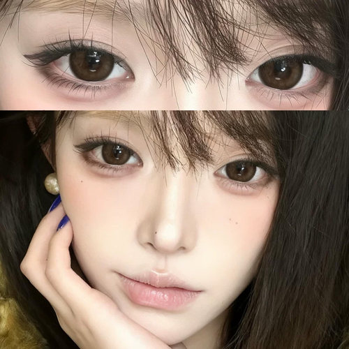 OVOLOOK半年抛美瞳古早亚裔三明治大小直径彩色隐形眼镜旗舰店F