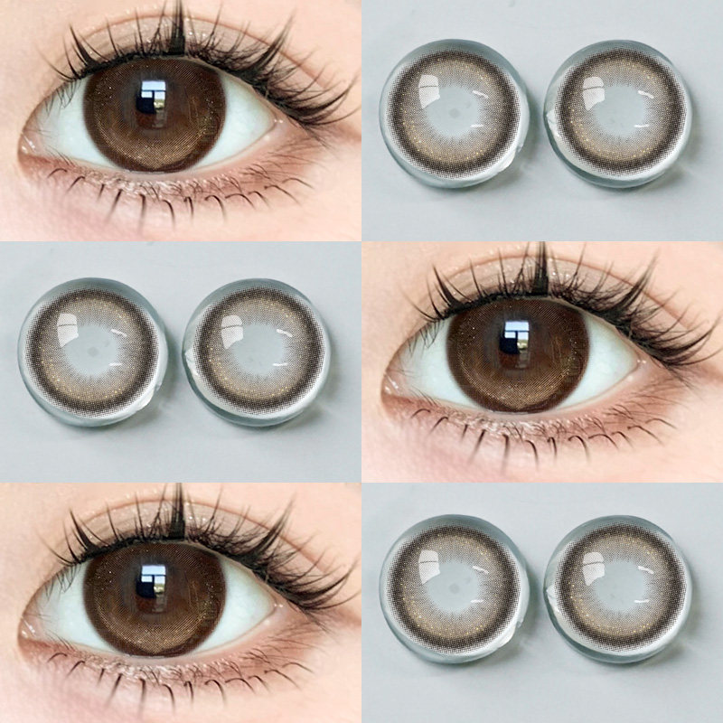 OVOLOO超大蜜糖棕色半年抛美瞳扩瞳网感大直径隐形眼镜官方正品H