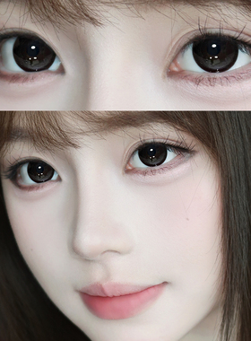 OVOLOOK黑色美瞳隐形眼镜半年抛舒适女大小直径官方正品旗舰店H