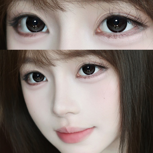 OVOLOOK黑色美瞳隐形眼镜半年抛舒适女大小直径官方正品旗舰店H