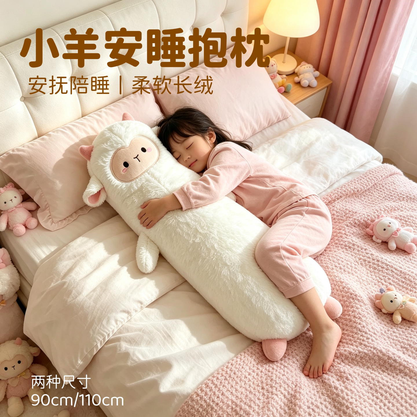 【升级重磅】可爱小羊睡觉抱枕