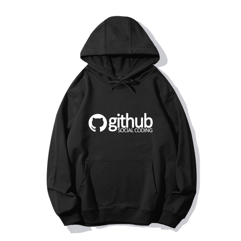 Github章鱼猫AI编程项目程序微软程序员连帽卫衣套头上衣外套帽衫